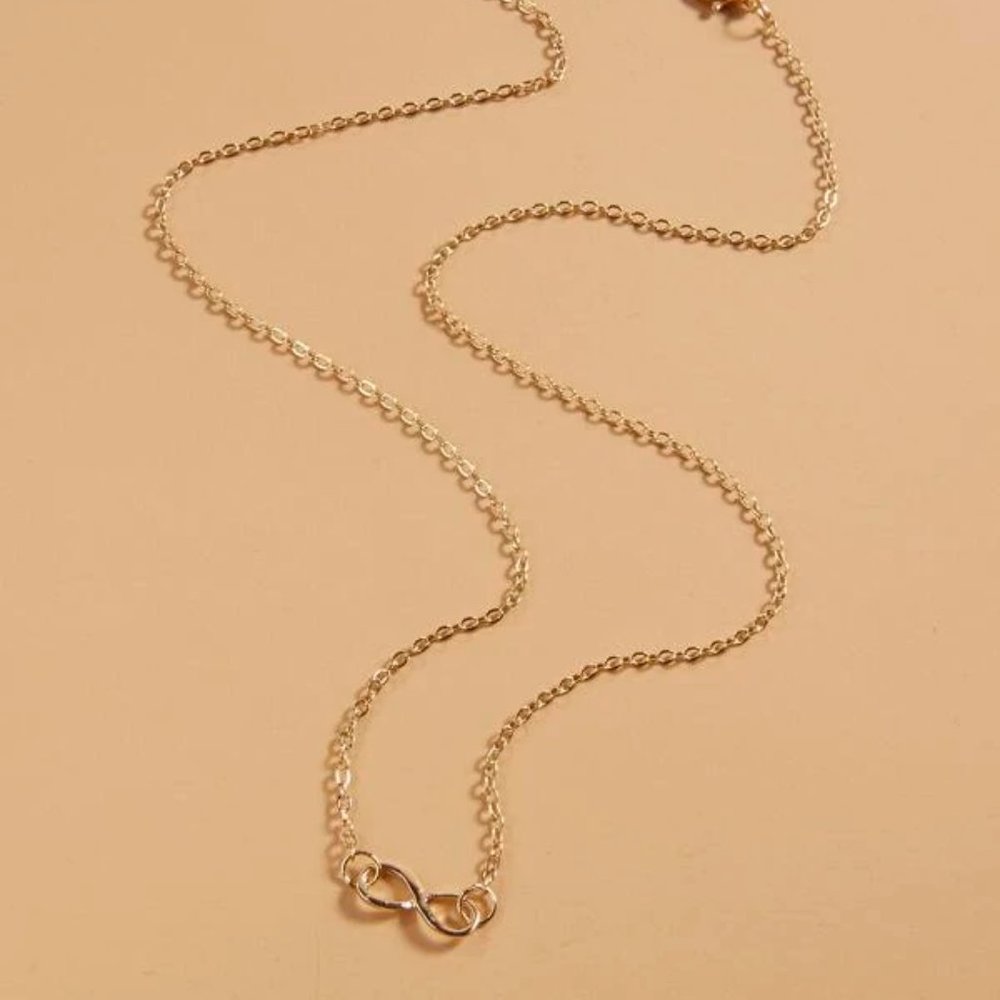 Golden Infinity Charm Necklace - Picture 2 of 3
